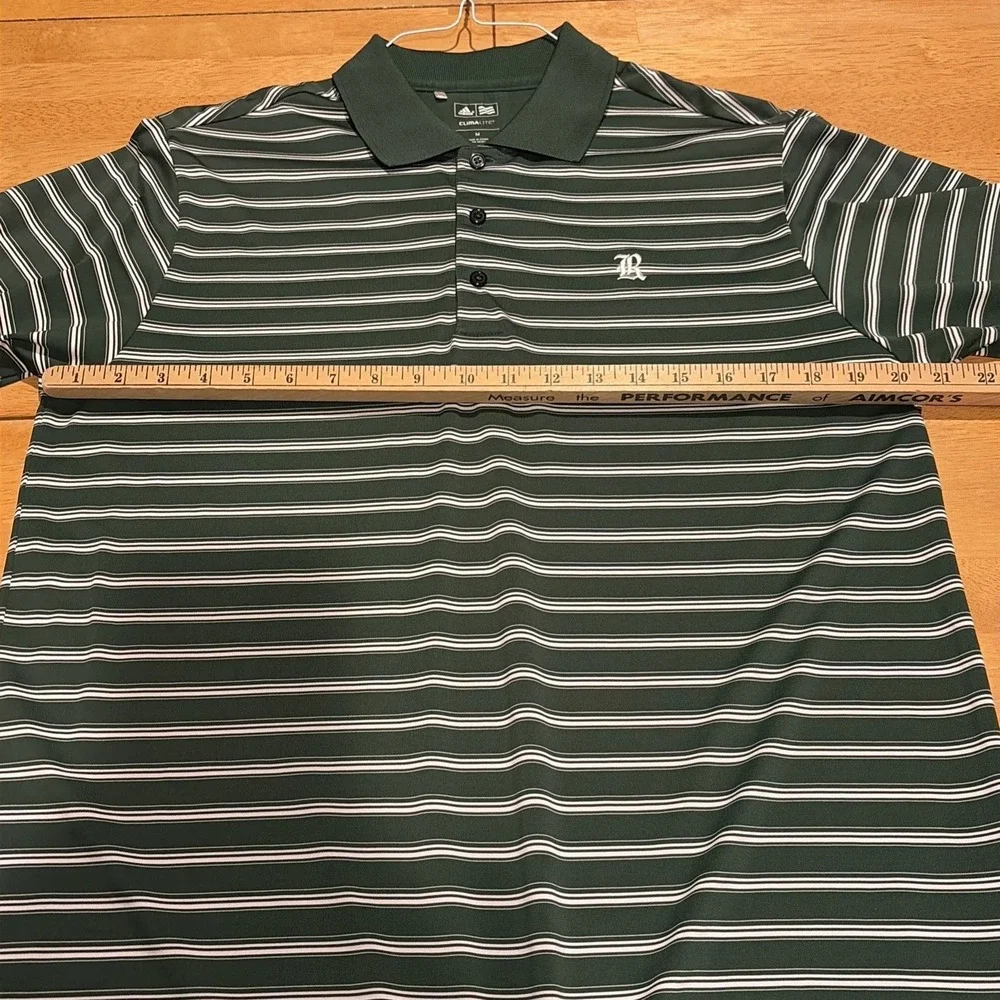 ADIDAS GOLF Green Polo Medium Climalite Three Stripes Polo With Club Logo